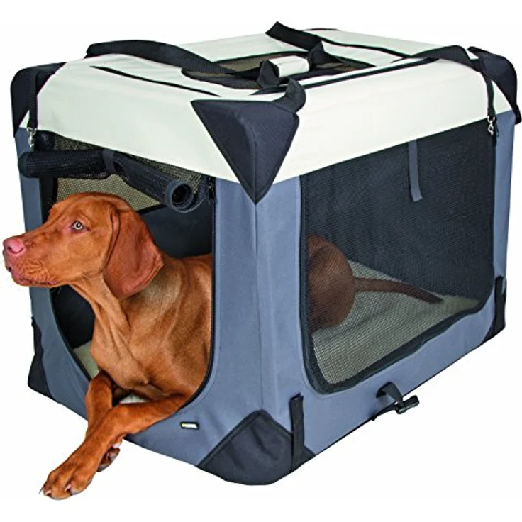 Kerbl 80598 Transportbox Journey, 81 x 58 x 58 cm, grau/beige – Bild 1