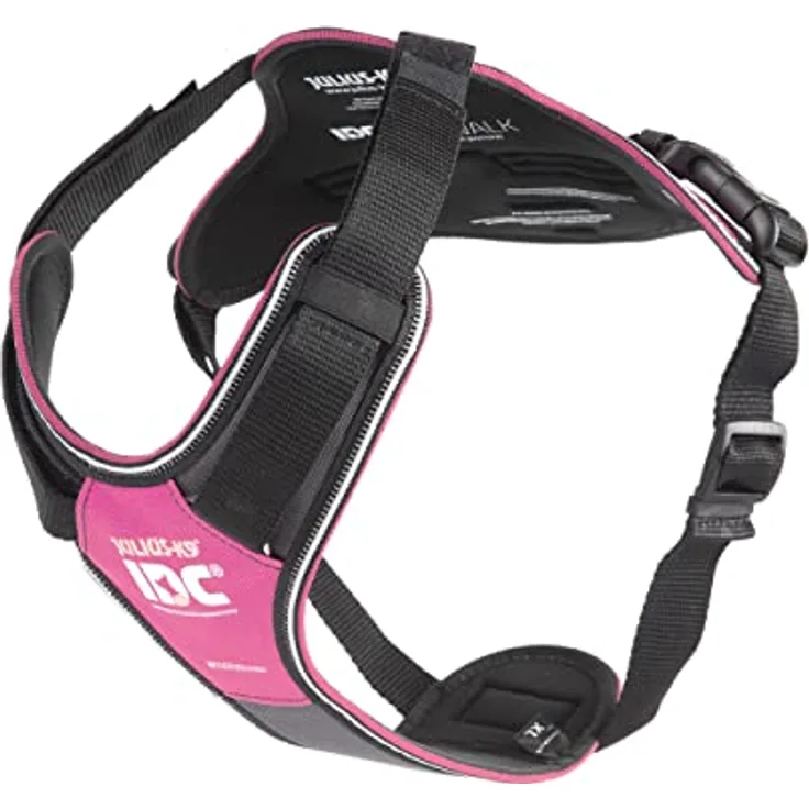 JULIUS K-9 IDC Longwalk Geschirr, Rosa-Grau, Größe XL mit DuoFlex System und maximalem Komfort