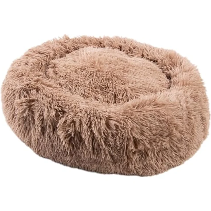 MediSafety Haustierkissen Milou Hundebett XL Braun - Besonders Flauschiges Haustiersofa Kuschelinsel rund 50-80cm – Bild 1