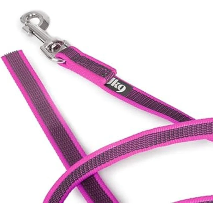 JULIUS K-9 IDC Color & Gray gumierte Leine, 20 mm x 2 m ohne Schlaufe, strapazierfähiger Textilstoff, Pink-Grau – Bild 2