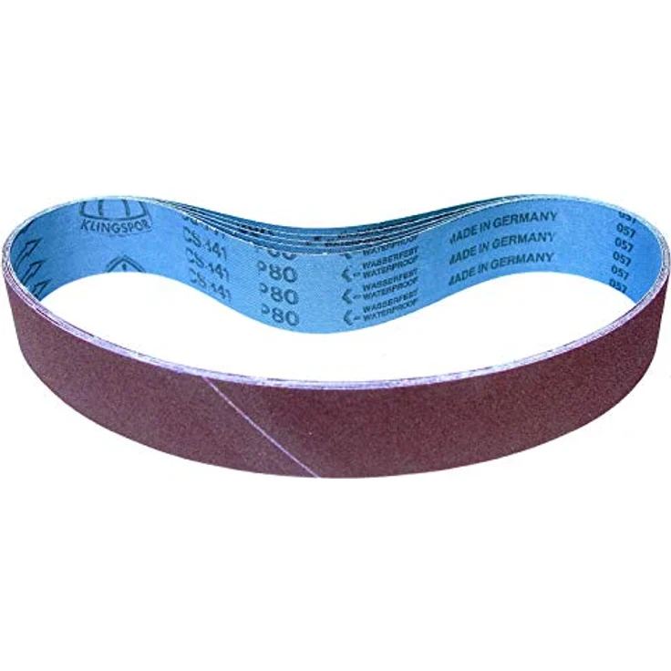 Klingspor CS 341 X Schleifband, 50 x 800 mm, 5 Stück, P80, wasserfest, für Metall und Edelstahl – Bild 1