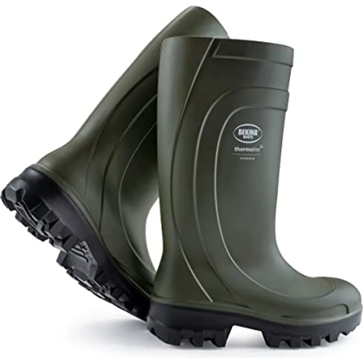 Bekina Thermolite IceShield S5, Unisex-Sicherheitsschuhe mit Stahlkappe, -50°C Wärmeisolierung, grün, schwarz, Größe 44