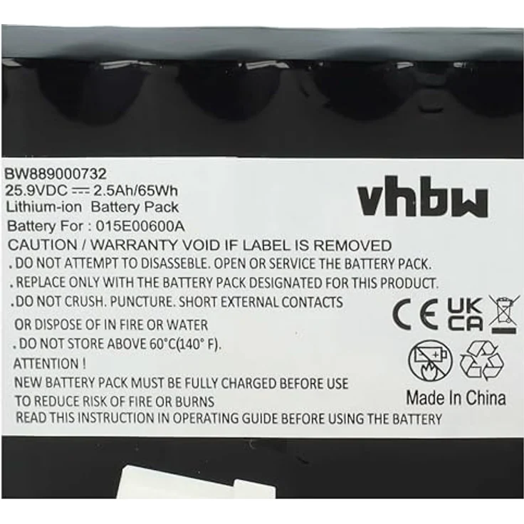 Vhbw Akku kompatibel mit Ambrogio L20 und L15, Li-Ion 2500mAh, 25,9V, ohne Memory-Effekt – Bild 5