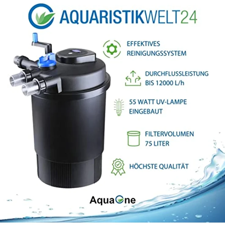Aquaristikwelt24 CPF 30000, Bio Druckteichfilter 60000l inkl.55 Watt UVC Klärer - Selbstreinigend – Bild 2