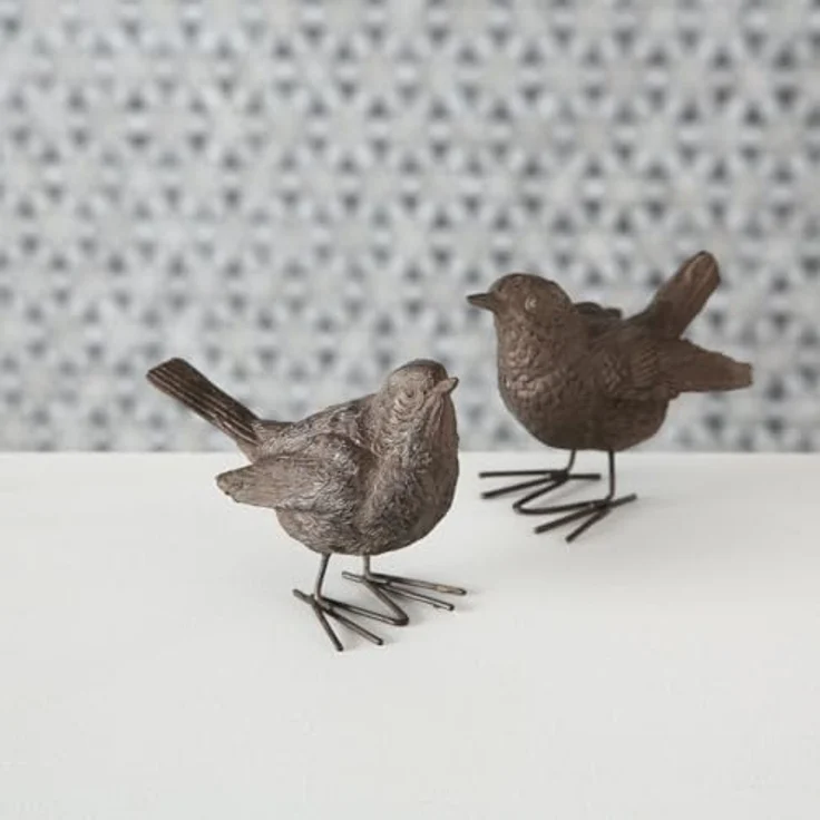 Dekovogel Spatz 6cm Rostbraun Vogel Vogelfigur Gartenfigur Kunstharz – Bild 4