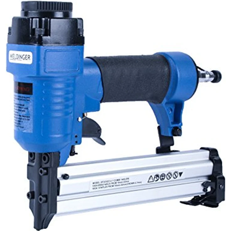 2-in-1 Druckluft Klammergerät (Tackernadeln bis 25 mm Nägel bis 32 mm Stärke) - Weldinger – Bild 3