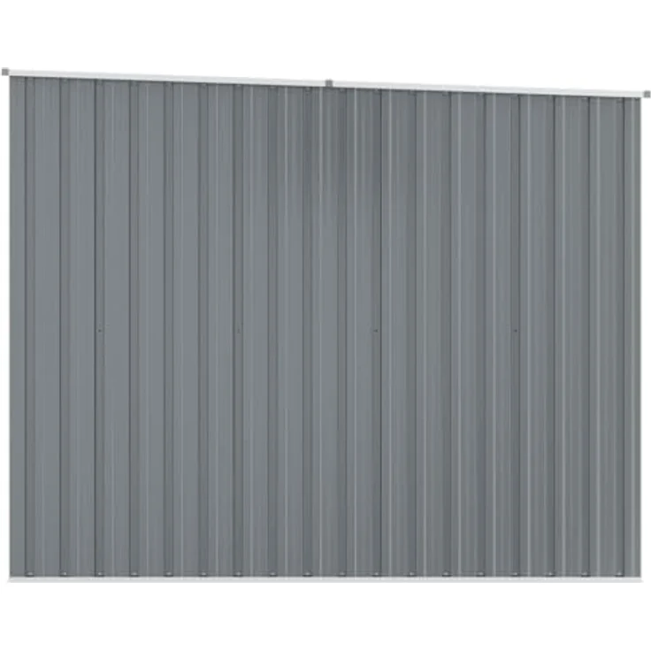 vidaXL Gerätehaus Grau 195x198x159 cm Verzinkter Stahl, Doppeltür, Schrägdach, langlebig – Bild 8