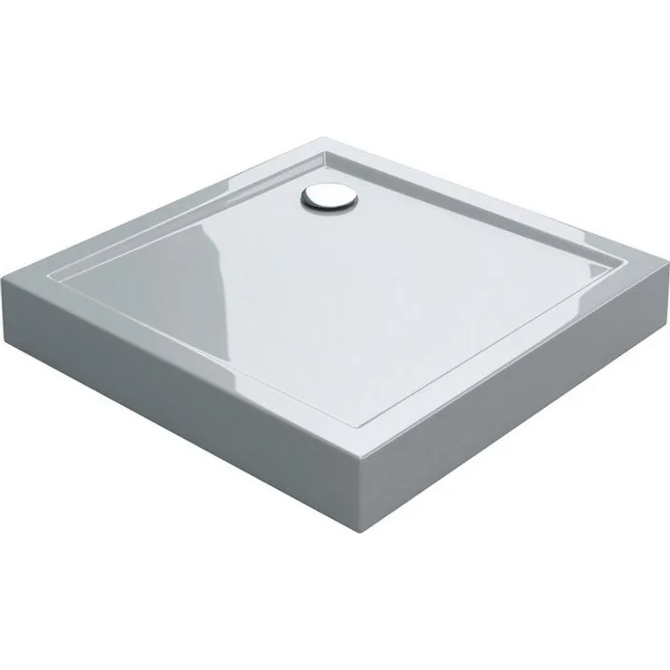 doporro Duschwanne Duschtasse Duschwanne Faro1H Acryl Weiß DIN-Anschlüsse, Quadratisch-ohne Ablaufgarnitur, Sanitäracryl