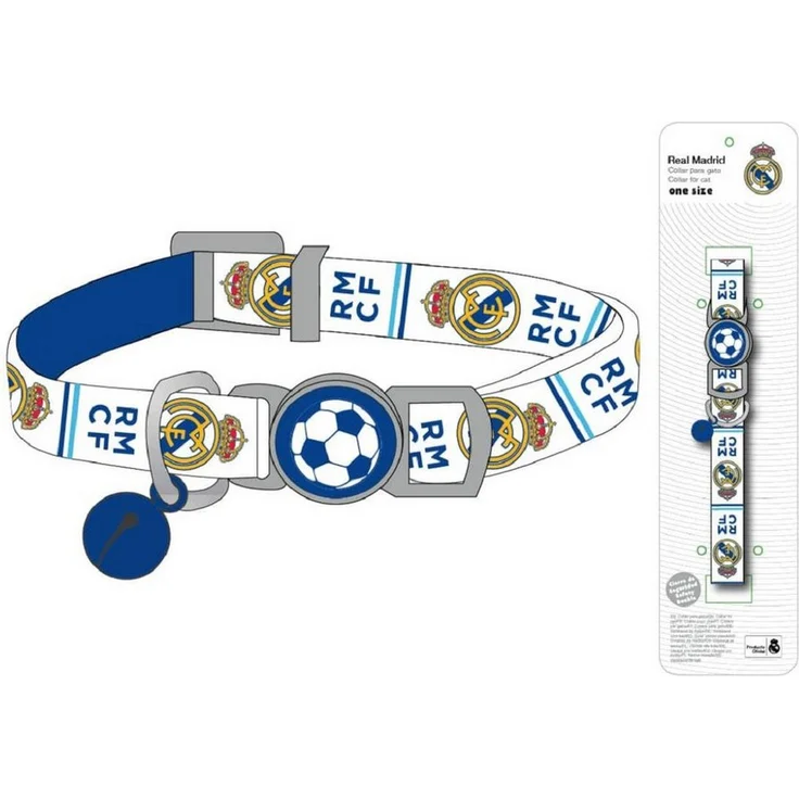 Cerda Katzen-Halsband Real Madrid, verstellbar und robust aus 100 % Polyester