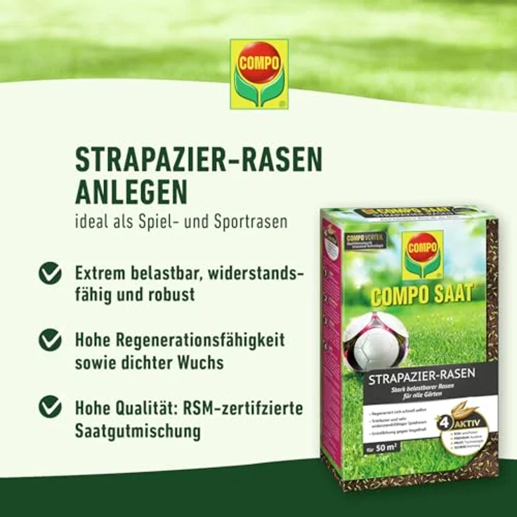 COMPO SAAT® Strapazier-Rasen 2 kg für 100 m² – Bild 2