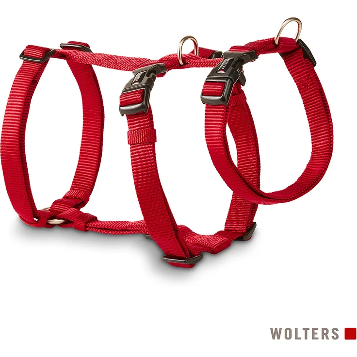 Wolters Professional Hundegeschirr No Escape Gr.XL 70-100 cm, rot, mit zusätzlichem Bauchgurt, stufenlos verstellbar, inklusive Halsband und Leine