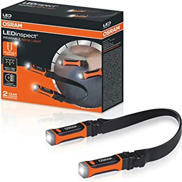 OSRAM LEDIL413 LEDInspect WEARABLE NECK LIGHT, LED-Inspektionsleuchte, 6500K, wiederaufladbare Nackenleuchte, abnehmbare Taschenlampen mit zwei Lichtfunktionen, freihändiges Arbeiten – Bild 1