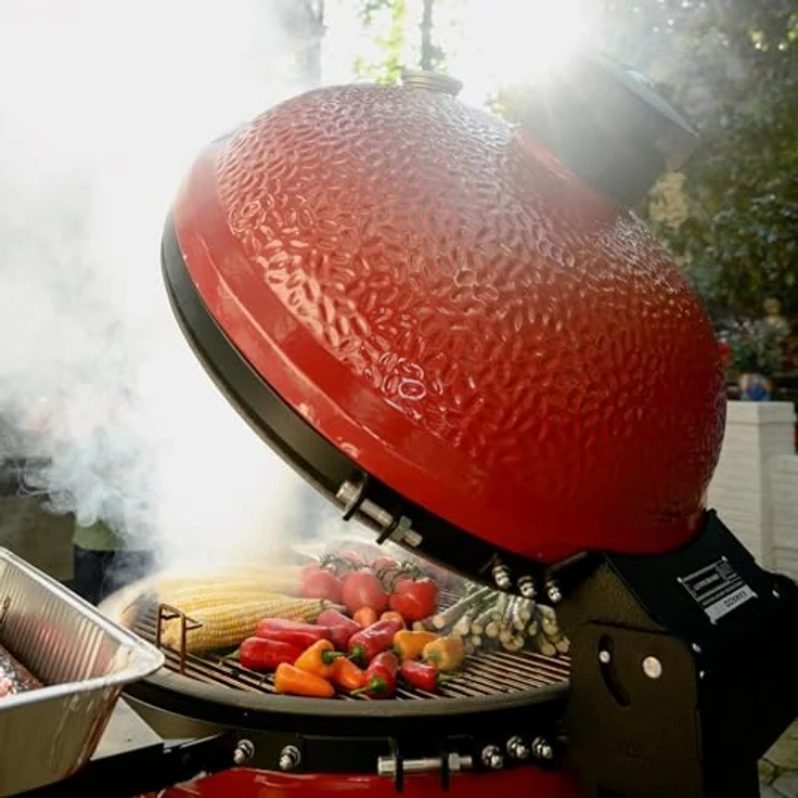 KamadoJoe Big Joe II Holzkohlen Holzkohlegrill, Rot, Ø 61 cm – Bild 9