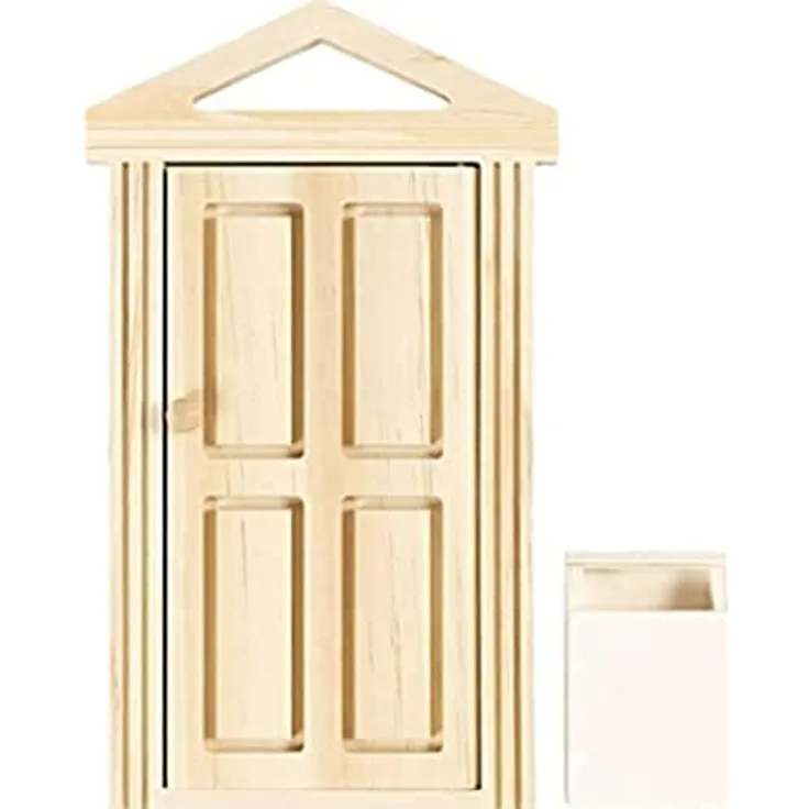 Tür mit Korniche und Briefkasten