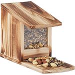 Relaxdays Eichhörnchen Futterhaus, Futterkasten für Eichhörnchen, zum Aufstellen, Holz, HBT: 17,5 x 12 x 25 cm, geflammt