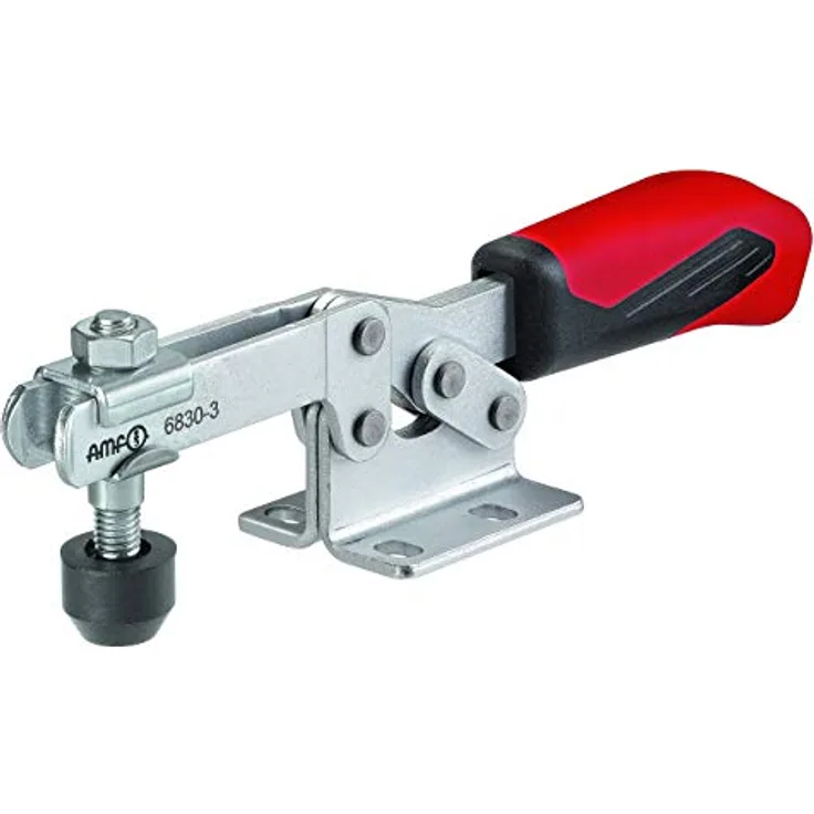 AMF Spannzwinge Nr. 6830, Waagrechtspanner mit offenem Haltearm, verzinkt, Spannbereich 0,8-1,1 cm, ergonomischer Handgriff