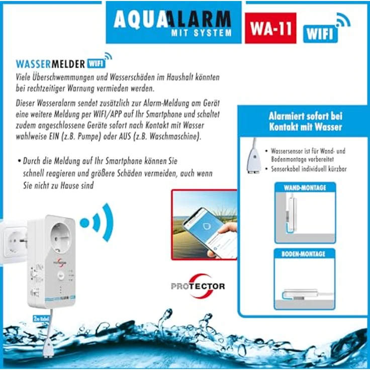 Protector 15021 Wassermelder mit externem Sensor netzbetrieben – Bild 5