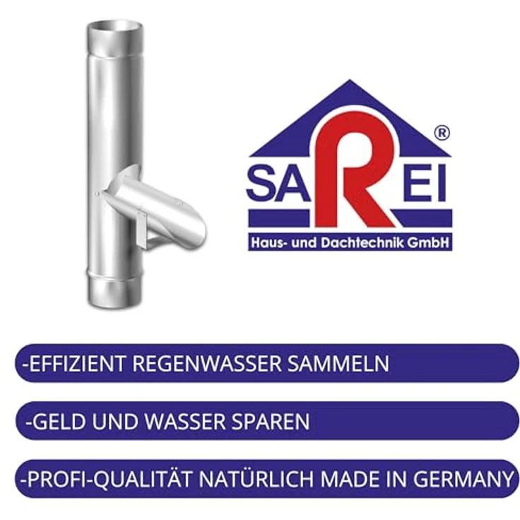 SAREI Regenwasserklappe mit Sieb Alu-natur, Fallrohr-Zubehör für effizientes Regenwassermanagement – Bild 2