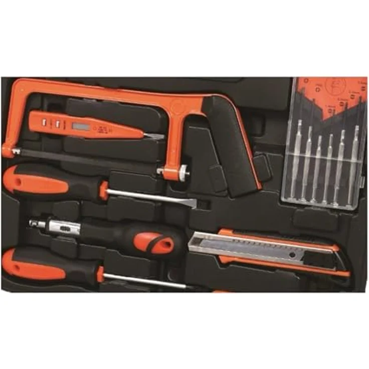 P & K Werkzeugkoffer 40-teilig Werkzeugset (40 St) - Hammer, Zangen, Maßband, Cutter, Inbusschlüssel, Stecknüsse, Stromprüfer, Säge, Taschenlampe - P & K – Bild 3