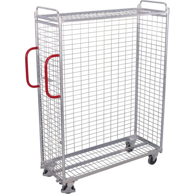 CORDES Transportwagen VARIOfit, verzinkt, 1250 x 460 mm, stabile Stahlrohrkonstruktion, 300 kg Traglast, hellrotorange, inkl. Dokumententasche A4