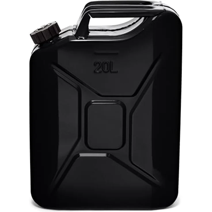 BW® Benzinkanister Metall 2x 20 Liter, Schraubverschluss mit Ausgießer, schwarz RAL 9005, TÜV-geprüft, UN-zugelassen, Made in Europe – Bild 4