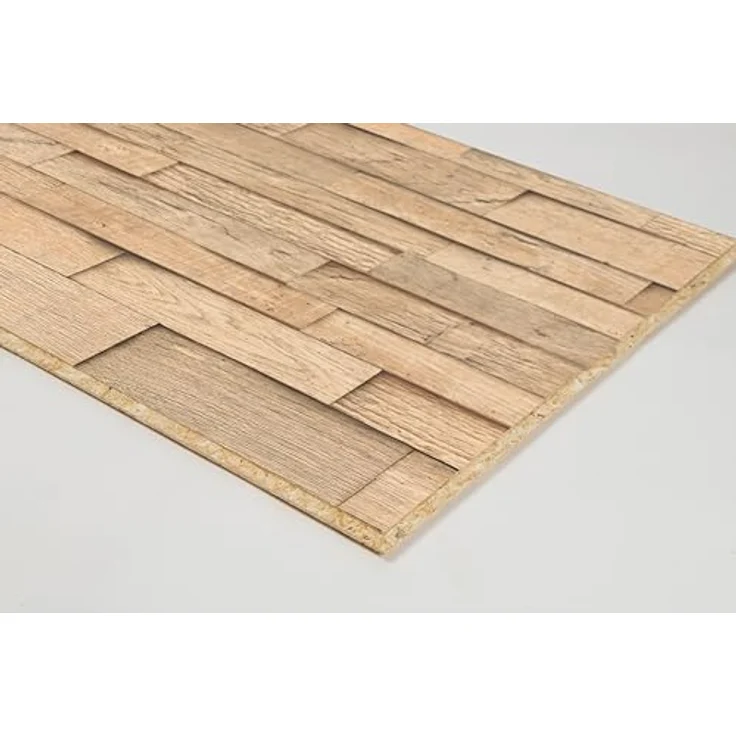 EGGER DecoWall DO007 Laxfield Eiche, 3D-Wandpaneel aus OSB, fugenlose Verlegung, handliches Format, 1250 mm x 660 mm – Bild 3