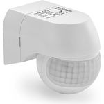 deleyCON 1x Infrarot Bewegungsmelder - 12m Reichweite, 180° Erfassungsbereich, IP44 Spritzwasserschutz - Weiß