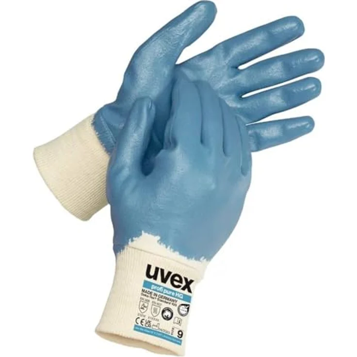uvex profi pure HG 6002309 Montagehandschuh Größe 9 1 Paar, wasserdichter Handschuh mit Hydro-Grip-Spezialpolymerbeschichtung, blau – Bild 1