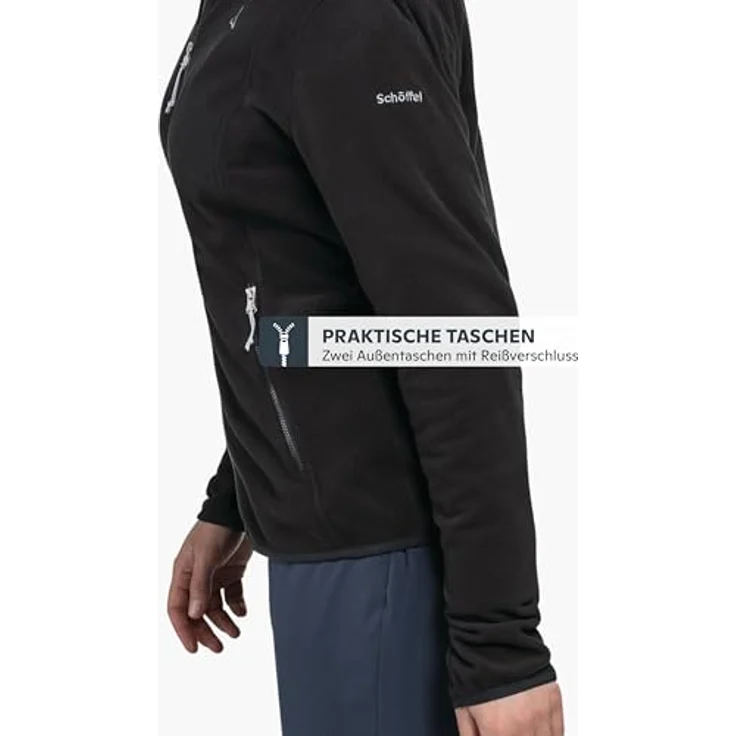 Schöffel Fleecejacke, für die Freizeit, Damen, wärmend, Reißverschlusstaschen, schwarz – Bild 6