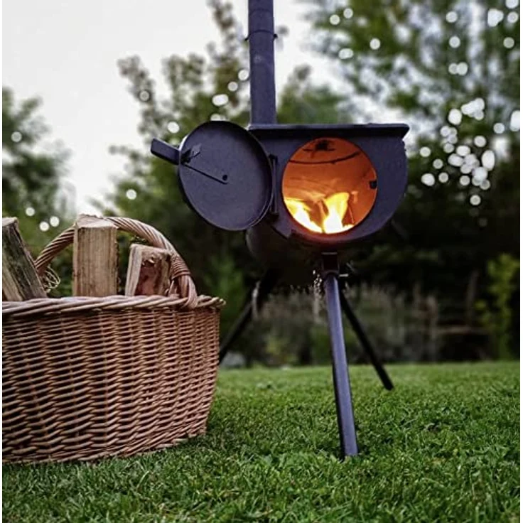 CampFeuer Zeltofen, 58 x 86 x 240 cm, Zeltheizung Camping, Zelt Ofen Outdoor, Stahl, lackiert – Bild 3