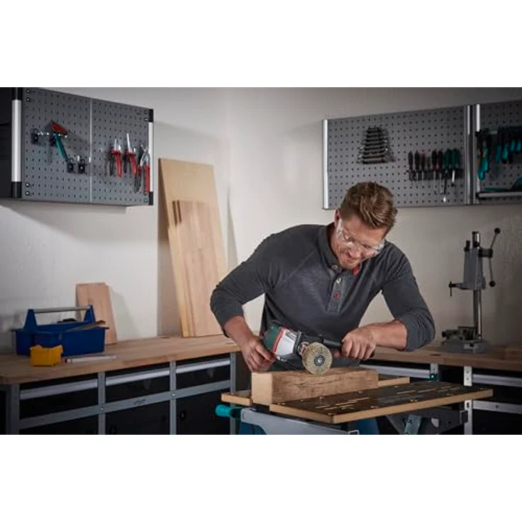 wolfcraft Holz-Struktur-Bürste 2265000, Spezialwerkzeug zum Strukturieren von Holzflächen, Ø 80 x 35 mm, Rundschaft 8 mm, 4500 RPM – Bild 5