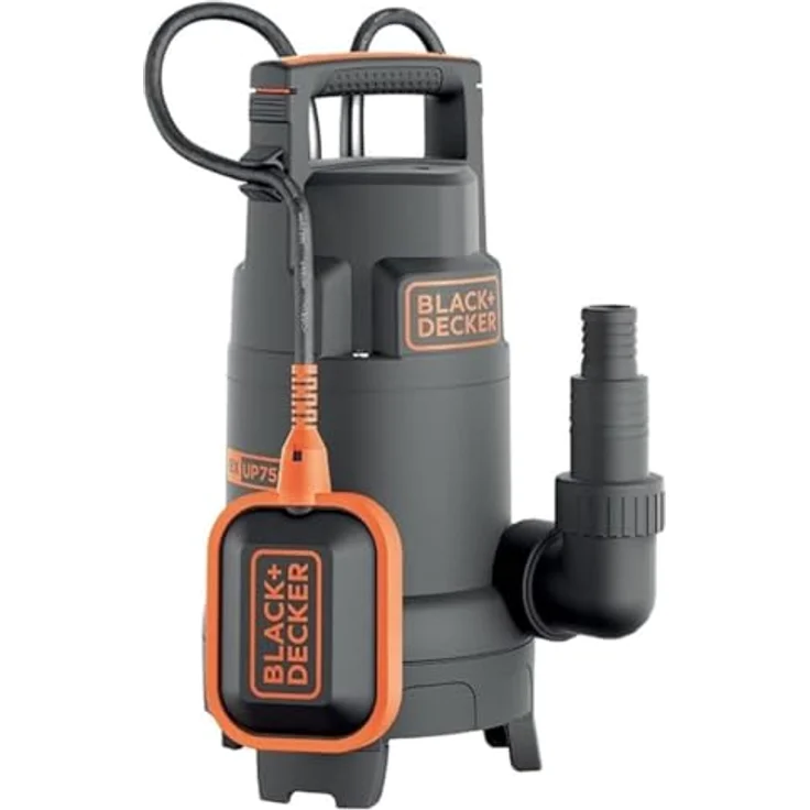 Black+Decker BXUP750PTE Tauchpumpe, 750 W, 13.000 l/h Fördermenge, max. 8 m Förderhöhe, mit Schwimmerschalter und Überhitzungsschutz – Bild 2
