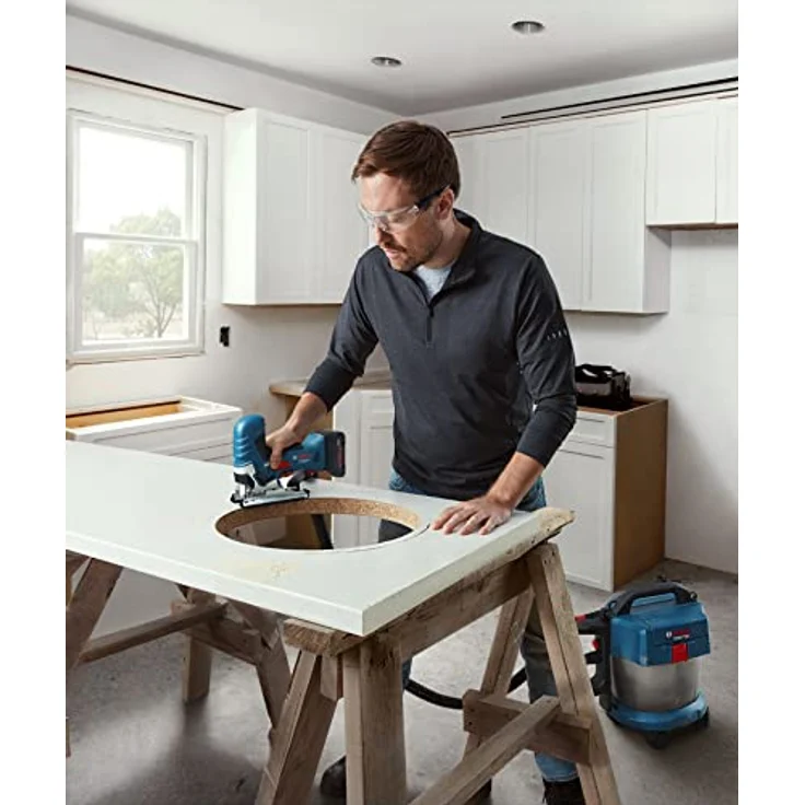 Bosch Professional 18V System Akku-Stichsäge GST 18V-125 S (ideal für Kurven- und Abschnitte, SDS-Sägeblatthalter, inkl. 1x Stichsägeblatt, Absaug-Set) – Bild 4