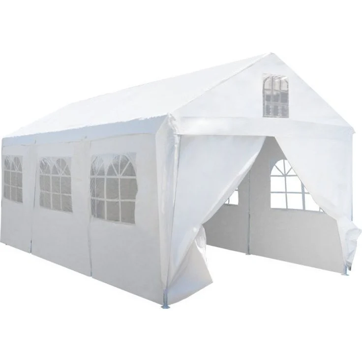 Trend Line TrendLine Pavillonseitteile, 6er Set für Großraumzelt 3 x 6 m, wasserabweisend, grün-weiß mit Fenster