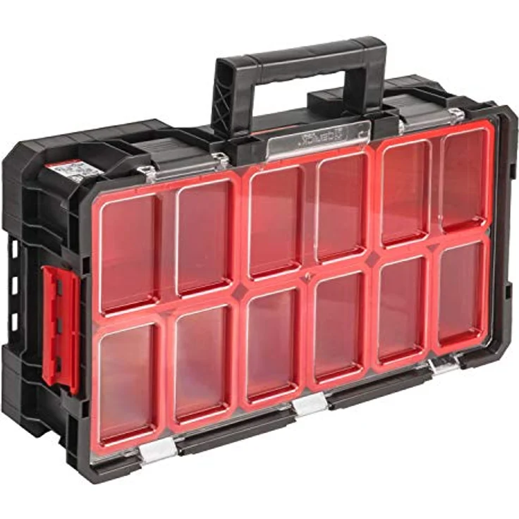 PAFEN Qbrick System TWO Organizer x2, Werkzeug Boxen mit 14,3l Fassungsvermögen, inkl. 9 Behältern, klappbarem Griff, 530 x 307 x 125mm – Bild 4