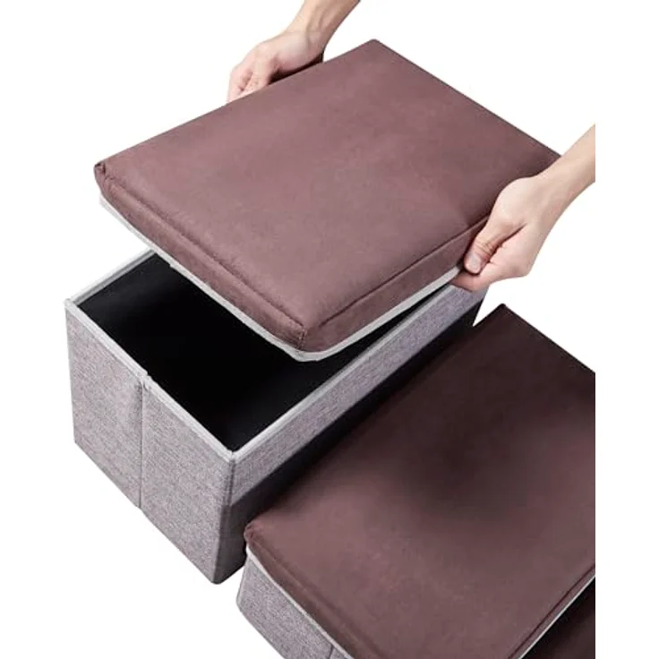 [en.casa] Hundetreppe Vojens Hunderampe für kleine Hunde 3-stufig Haustierleiter für Bett und Sofa Klappbar Katzentreppe aus Schaumstoff 30cm hoch Aufstiegshilfe 75x40x30cm – Bild 5