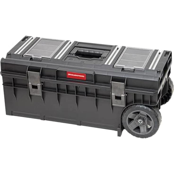 Tool Brothers RHINO XXL Trolley ECO Longer Work+, mobile Werkzeugkiste mit 50 l Volumen, 3 verstellbaren Fächern und Aluminium-Montageschienen, 793 x 385 x 322 mm – Bild 2