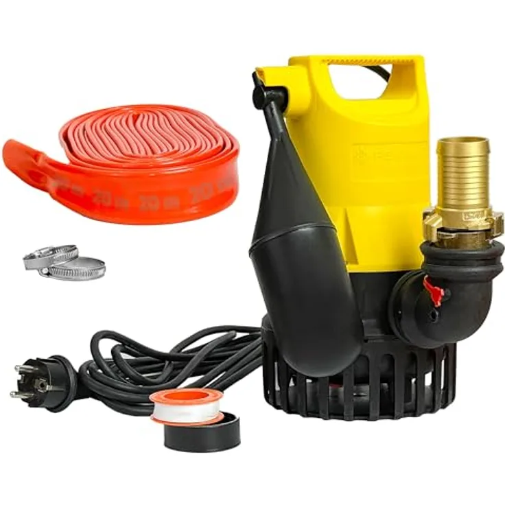 JUNG PUMPEN BANDLOO JP50000, Tauchpumpe U3KS mit 20 m Druckschlauch, Geka 1 1/4", komplettes Fördersystem