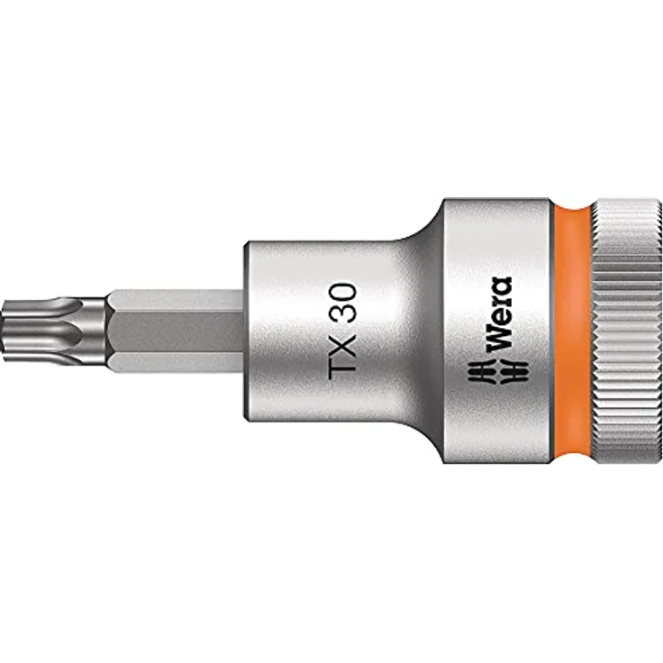 Wera Zyklop-Steckschlüsseleinsatz T 30 x 60 mm, 12.5 mm (1/2) mit Haltefunktion und Rändelung aus Chrom-Vanadium Stahl – Bild 1