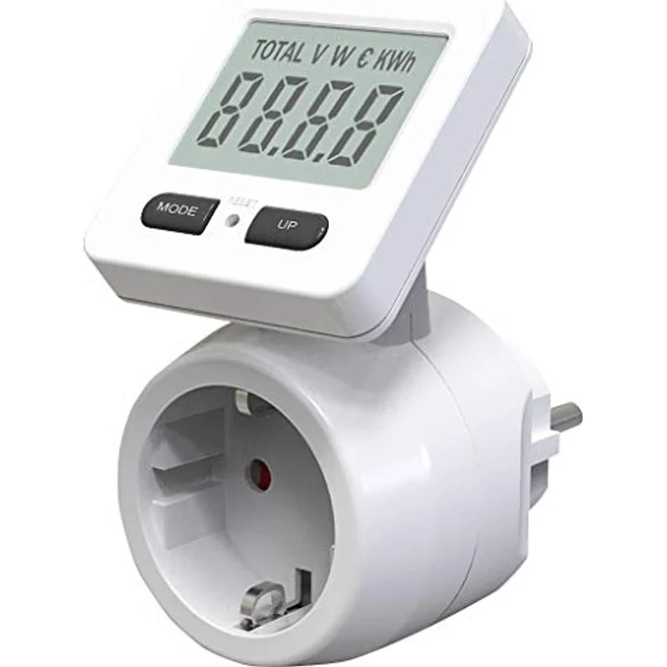 revolt Stromzähler: 2er-Set Digitale Energiekostenmesser, 180° drehbares Display, 3.680 W (Strommesser Steckdose) – Bild 5