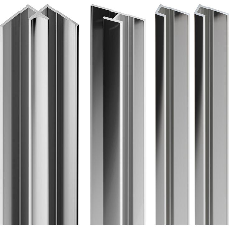 Schulte Profil-Set für Duschrückwande 'DecoDesign' Chromoptik, 4-teilig - Schulte Profil-Set für Duschrückwände mit chromoptischem Dekor, 4-teilig