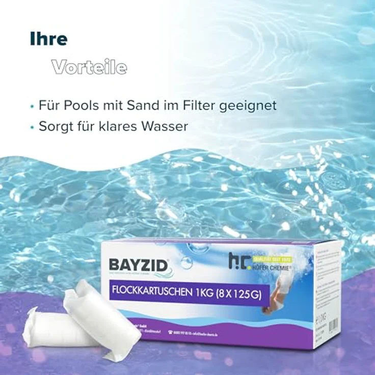 2 x 1 kg BAYZID Flockkartusche für Pools – Bild 6