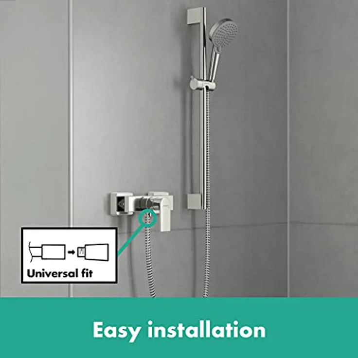 Hansgrohe Vernis Shape Einhebel-Duscharmatur, glänzende Chromoberfläche, mit Temperaturbegrenzung und Rückflussverhinderer – Bild 3