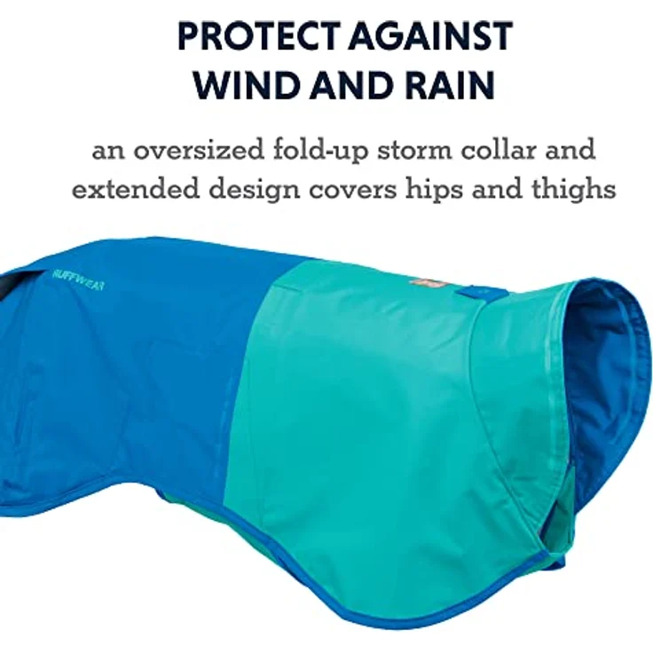 RUFFWEAR Sun Shower Regenponcho, Leichter wasserdichter Regenmantel für Hunde, Größe: XX-Small, Blue Dusk – Bild 3