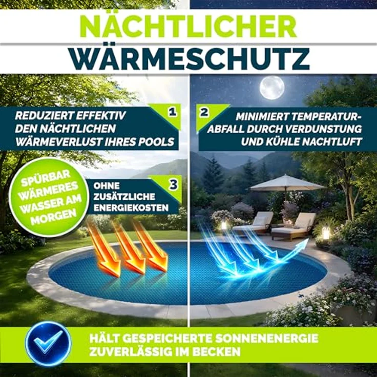tillvex® Premium Pool Solarabdeckplane 400 µm Rund 488 cm | Solarfolie Wärmeplane zuschneidbar | Poolheizung Poolsolarplane für Wassererwärmung – Bild 10