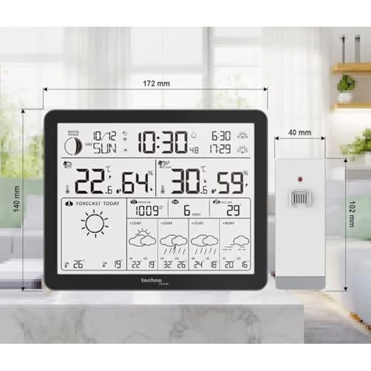 Techno Line WD3000 WLAN-Wetterstation mit 4-Tage-Vorhersage, max. 1 Sensor, innovative Tuya-Technologie – Bild 5