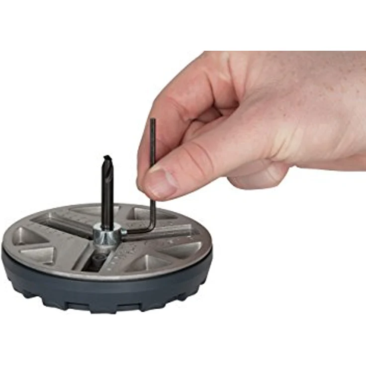 wolfcraft Lochsäge 5977000, Verstellbarer Universal-Kreisschneider für den Akkuschrauber und die Bohrmaschine, Für Gipsplatten und Holz, Stufenlos einstellbar von ø 45-90 mm - Preisvergleich – Bild 5