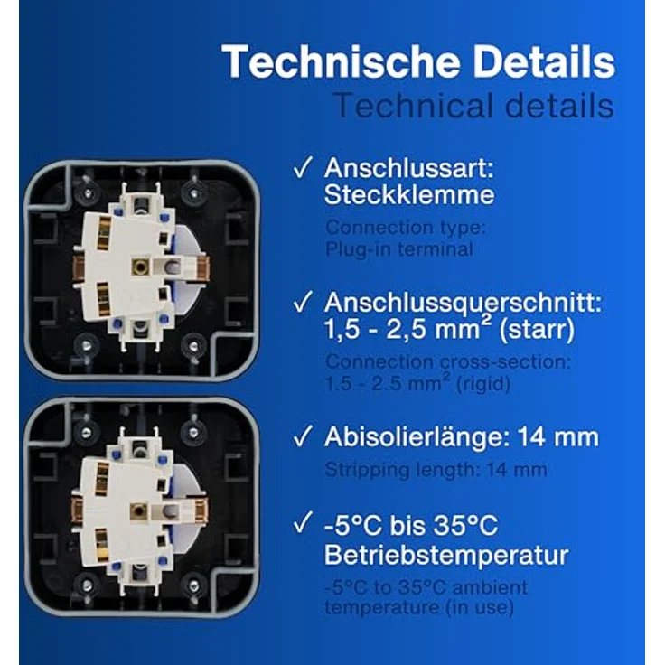 REV Feuchtraum-Steckdose, 2-fach, AquaStorm, AP, grau, waagerecht – Bild 6