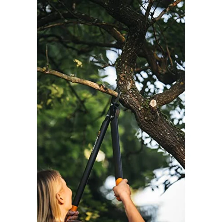 Fiskars PowerGear II Bypass-Getriebeastschere für frisches Holz, Antihaftbeschichtet, Gehärteter Präzisionsstahl, Länge 70 cm, Schwarz-Orange, L78, 1000584 – Bild 7