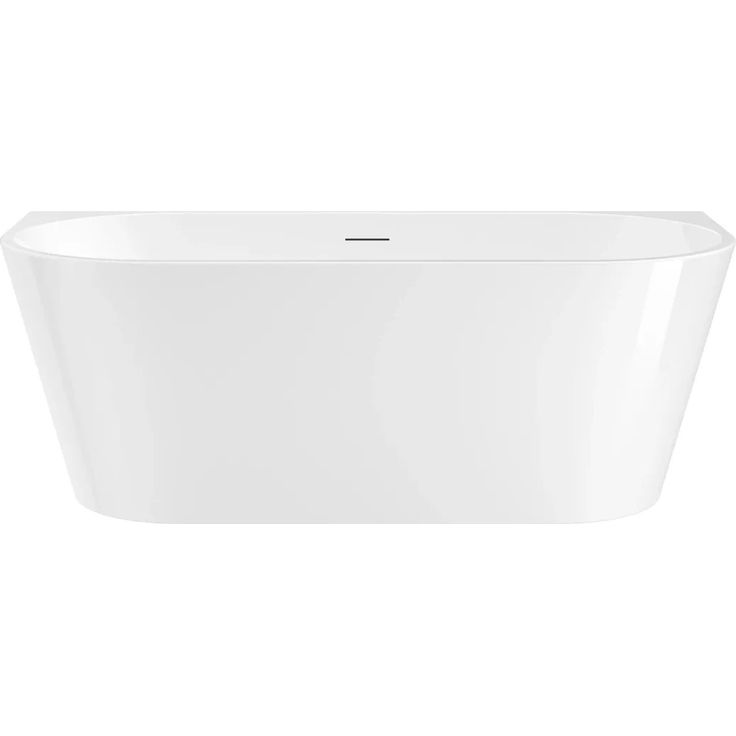 Stano Halb Freistehende Badewanne Malaga, Weiß Glänzend, 170cm x 75cm aus hochwertigem Résicryl mit Glasfaserverstärkung